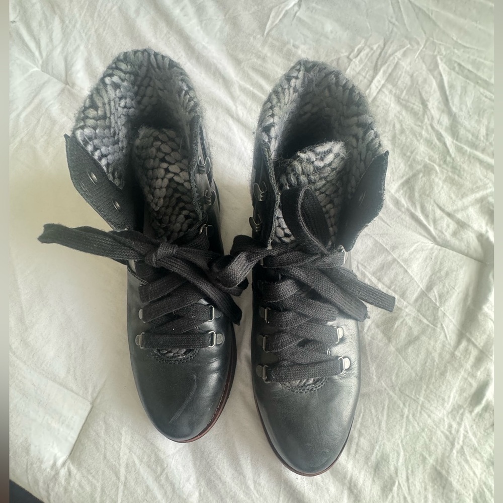 Black combat, slip proof boots to dress up or down!